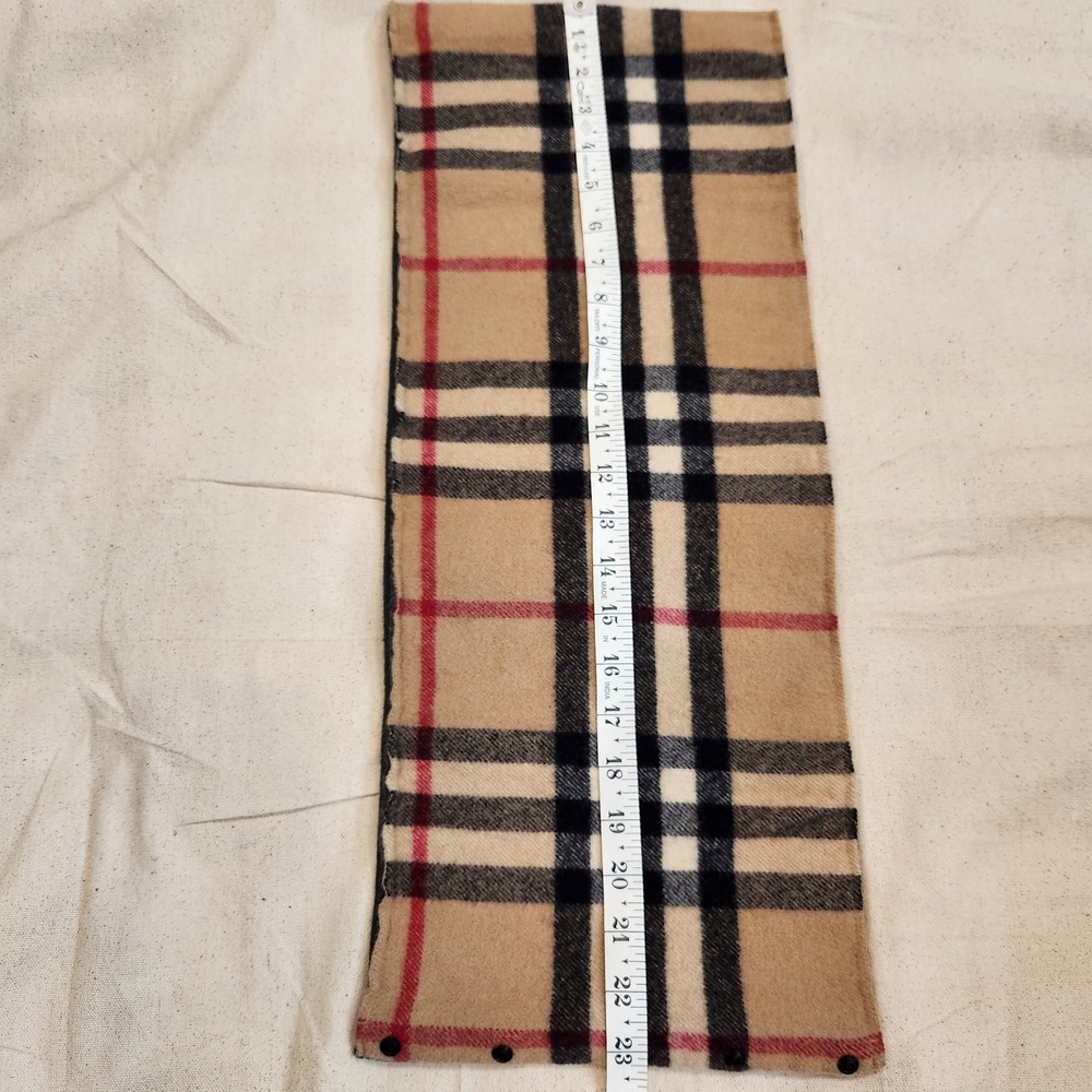 Burberry Vintage Check Cashmere / Wool Snood Neck Warmer Scarf Snap Button Wrap - Picture 4 of 5